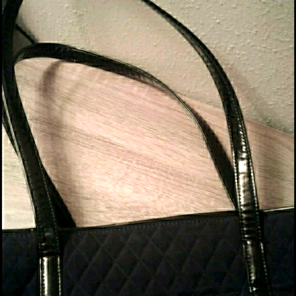 Vera Bradley Black Travel Overnight Bag Quilted Black Overnight Bag Tote Carry … - Picture 5 of 6